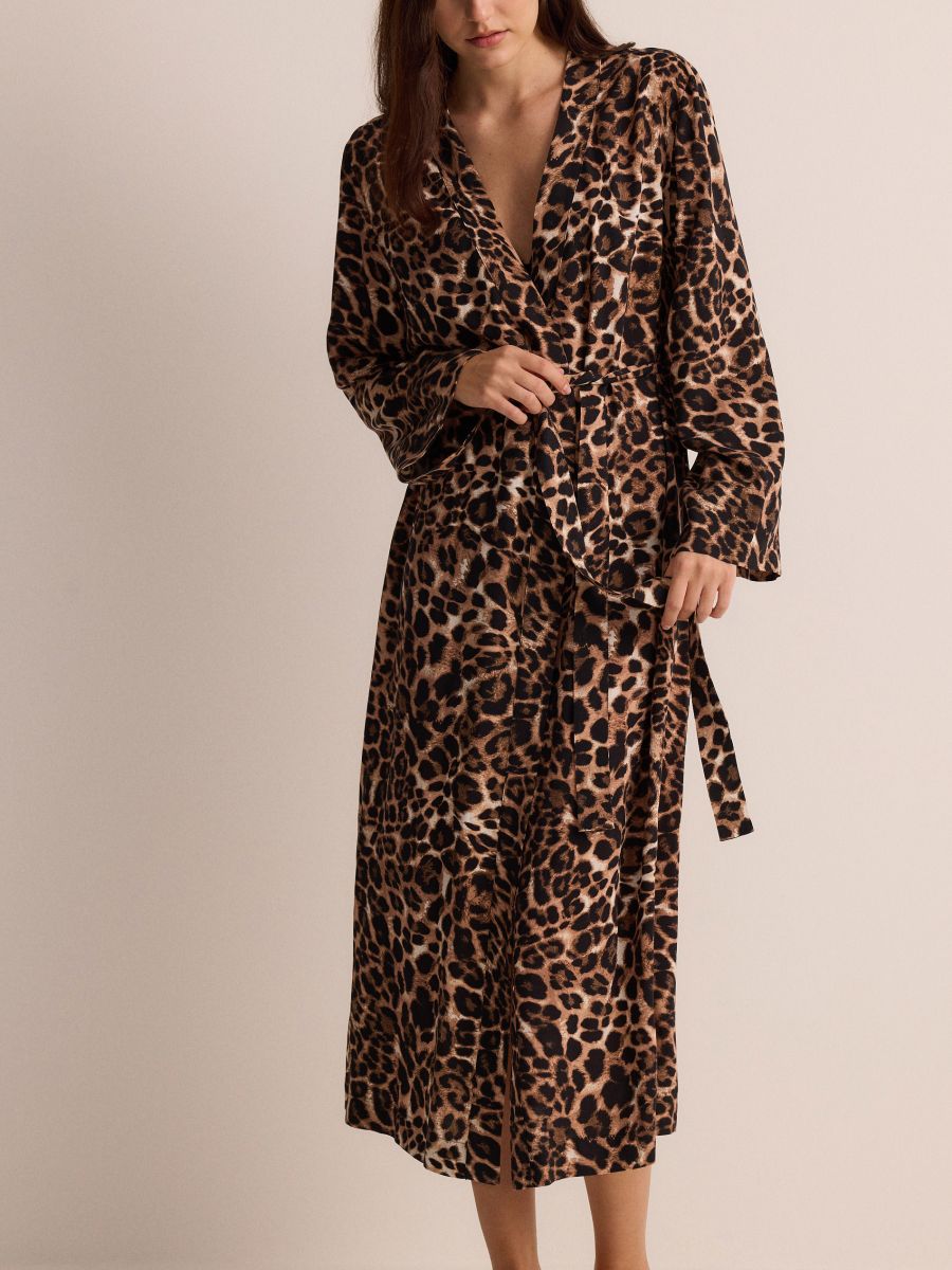 LADIES` DRESSING GOWN - brown - RESERVED - 2
