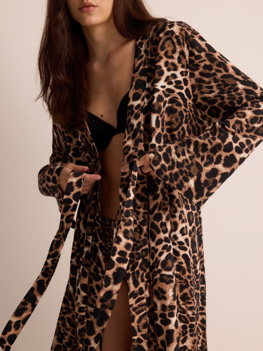 LADIES` DRESSING GOWN - brown - RESERVED - 4