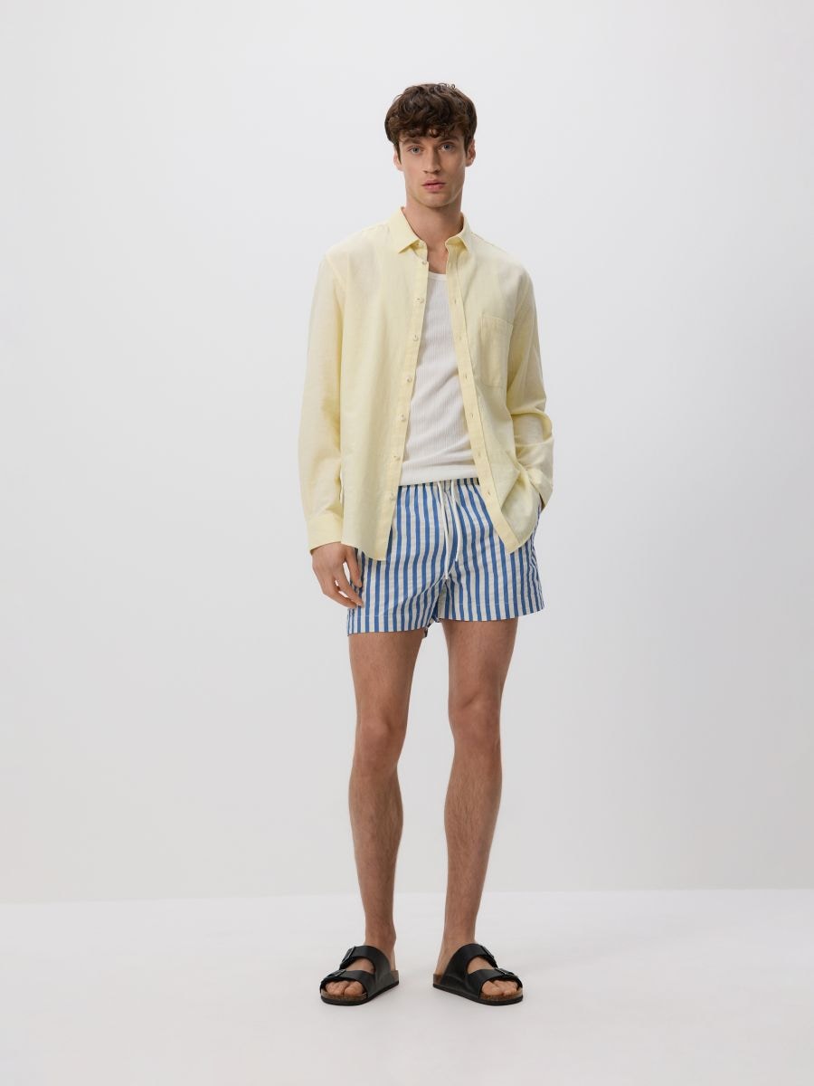 Gestreifte Strandshorts - blau - RESERVED