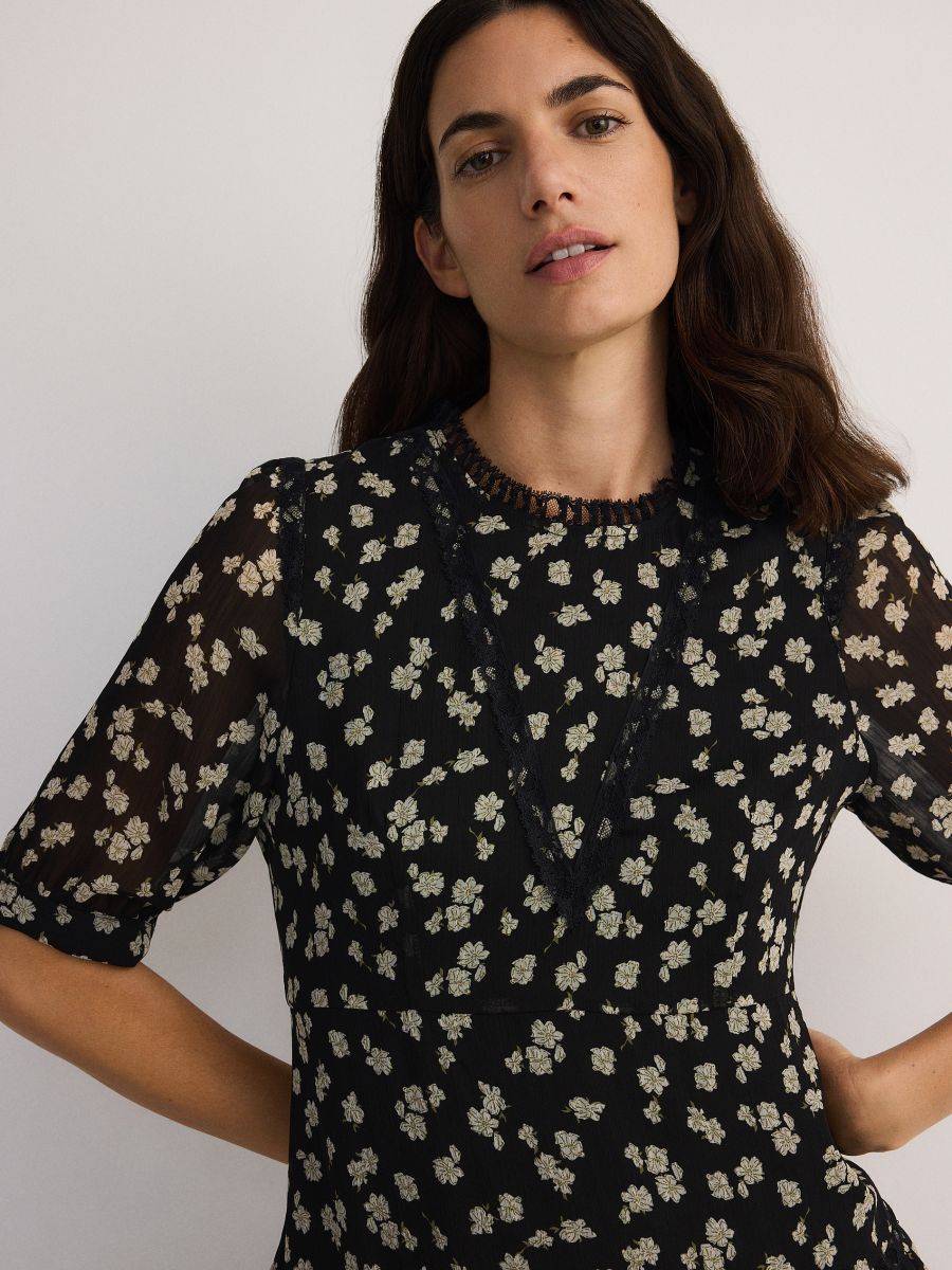 Patterned midi dress - multicolor - RESERVED - 4