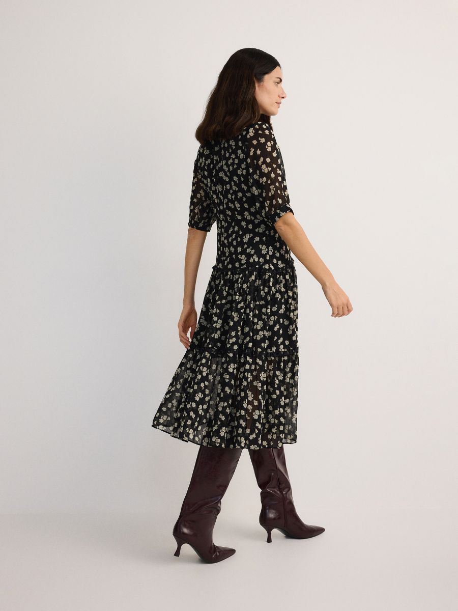 Patterned midi dress clearance