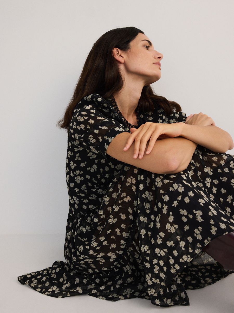Patterned midi dress - multicolor - RESERVED - 2