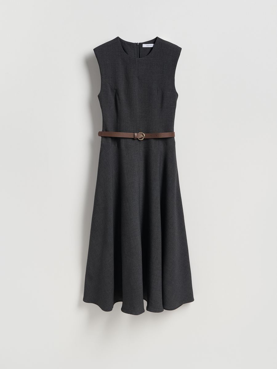 Dress with belt - anthracite - RESERVED