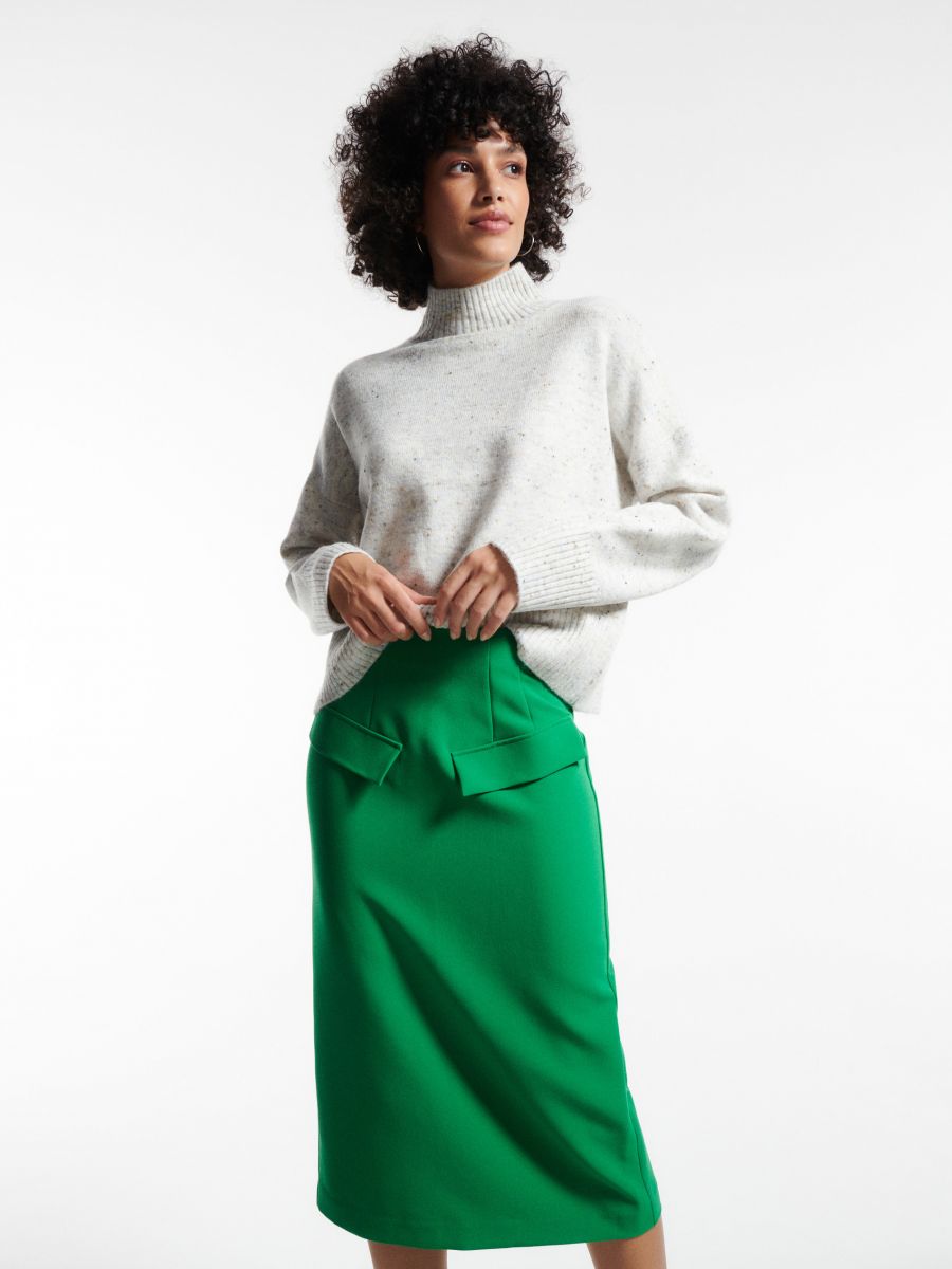 Plain midi skirt - green - RESERVED - 2