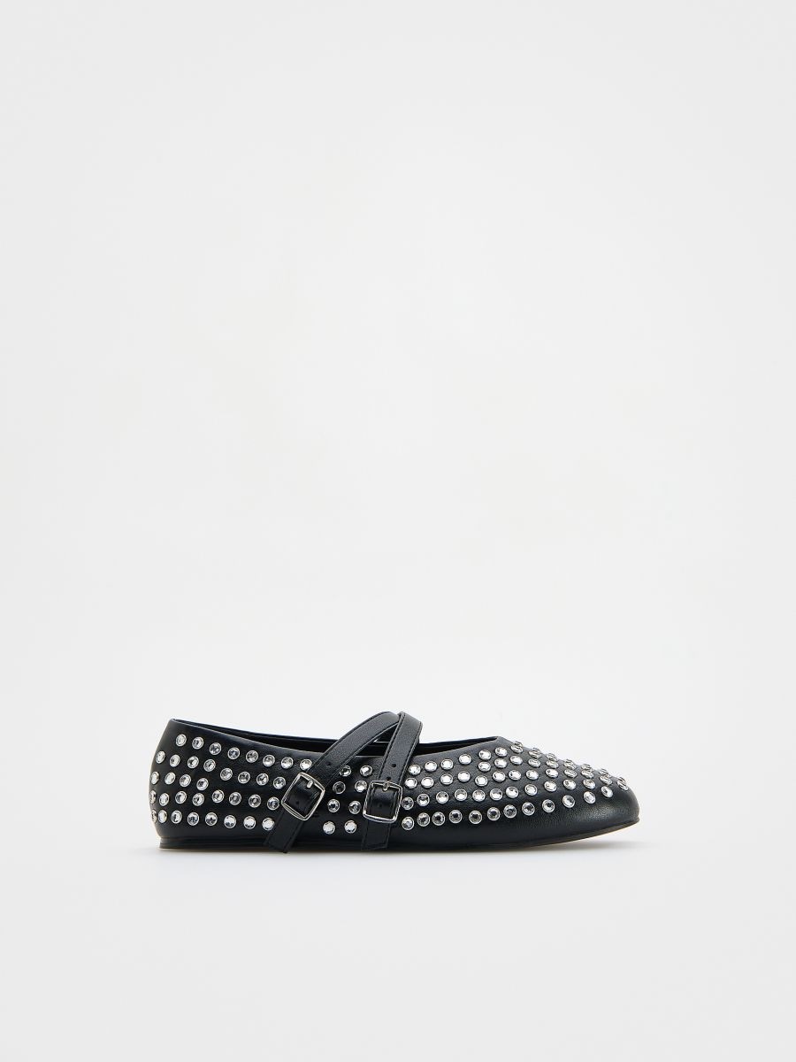 Ballerina shoes with rivets - black - RESERVED - 2