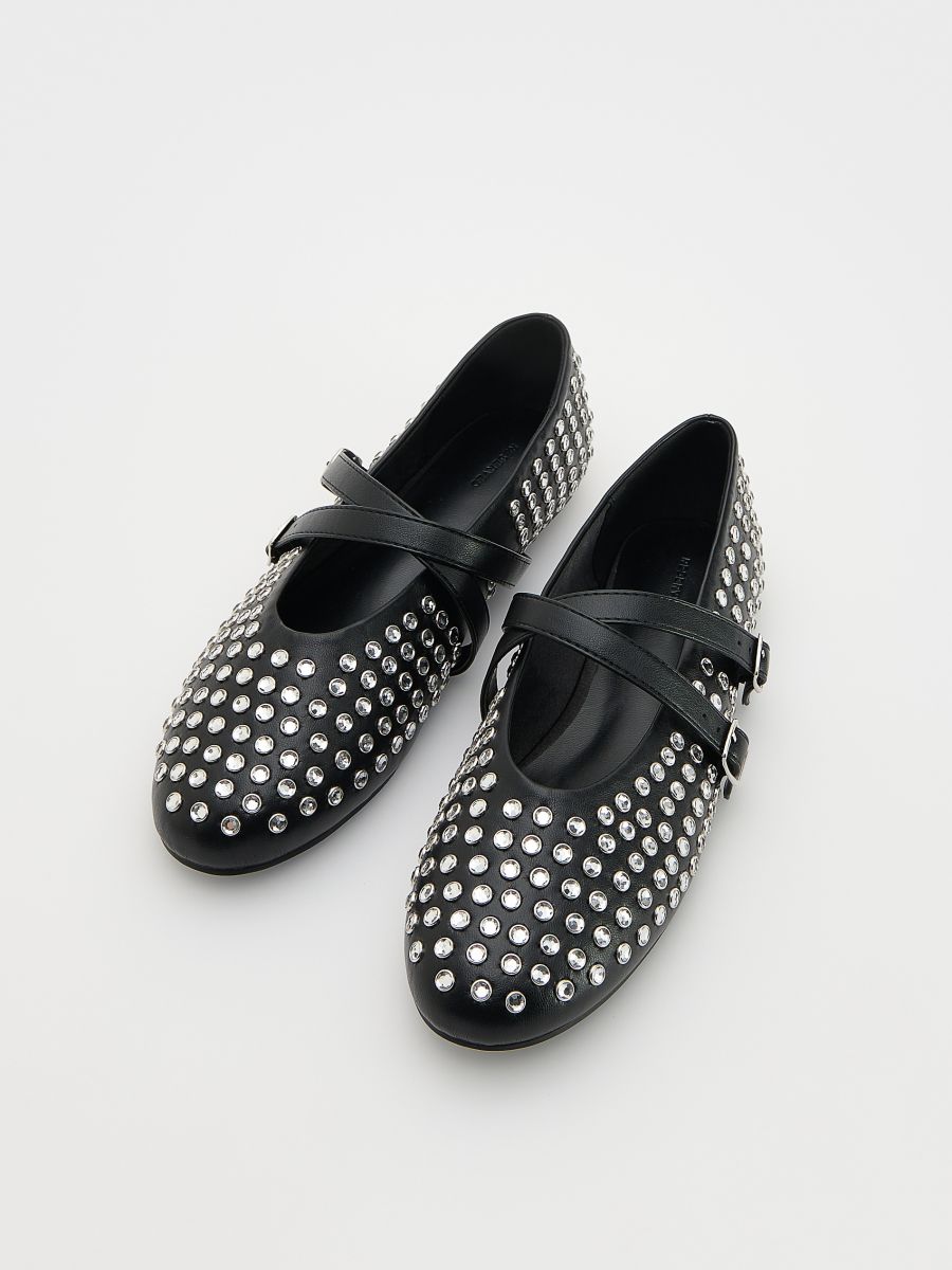Ballerina shoes with rivets - black - RESERVED - 3