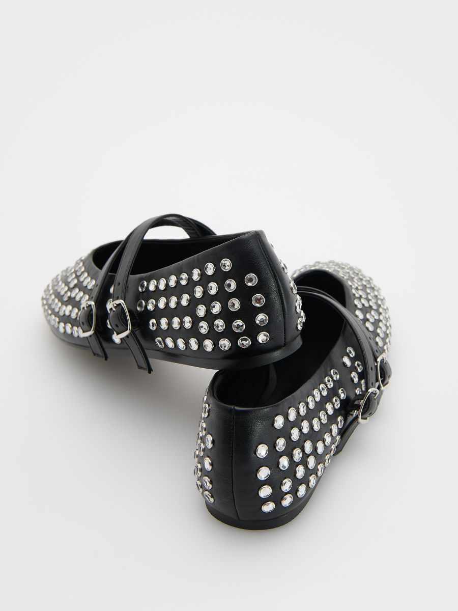 Ballerina shoes with rivets - black - RESERVED - 4