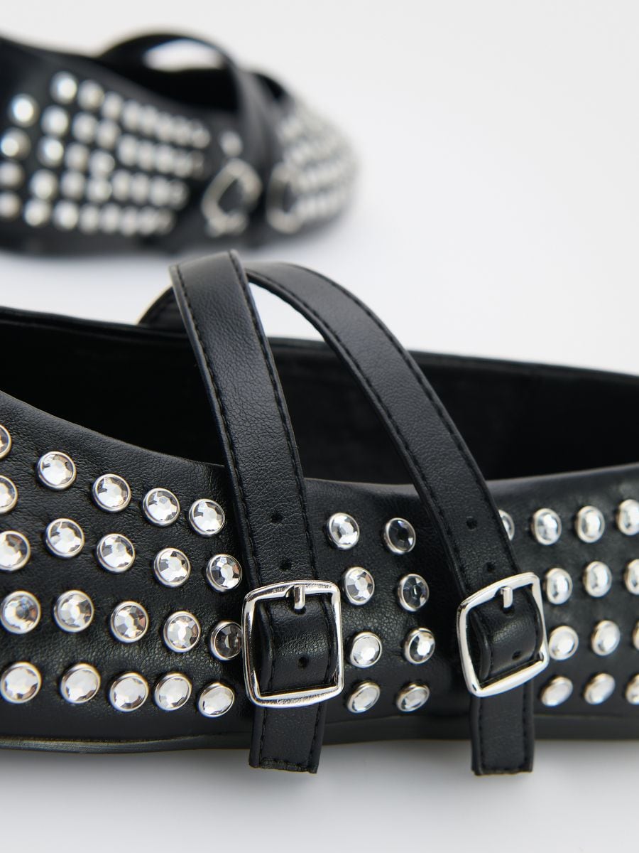 Ballerina shoes with rivets - black - RESERVED - 2