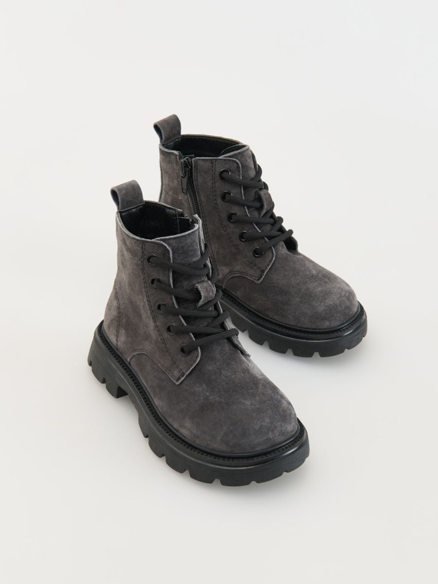 Ankelboots i läder - SVART - RESERVED - 2