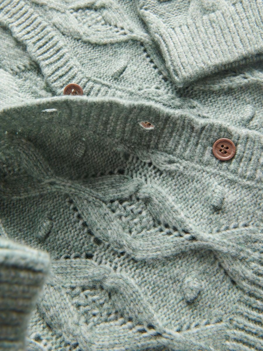 Openwork cardigan - olive - RESERVED - 4