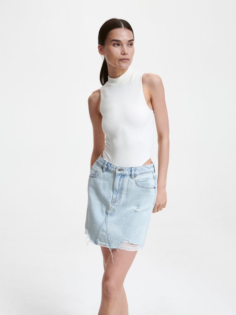 Slim fit bodi - krem - RESERVED - 2