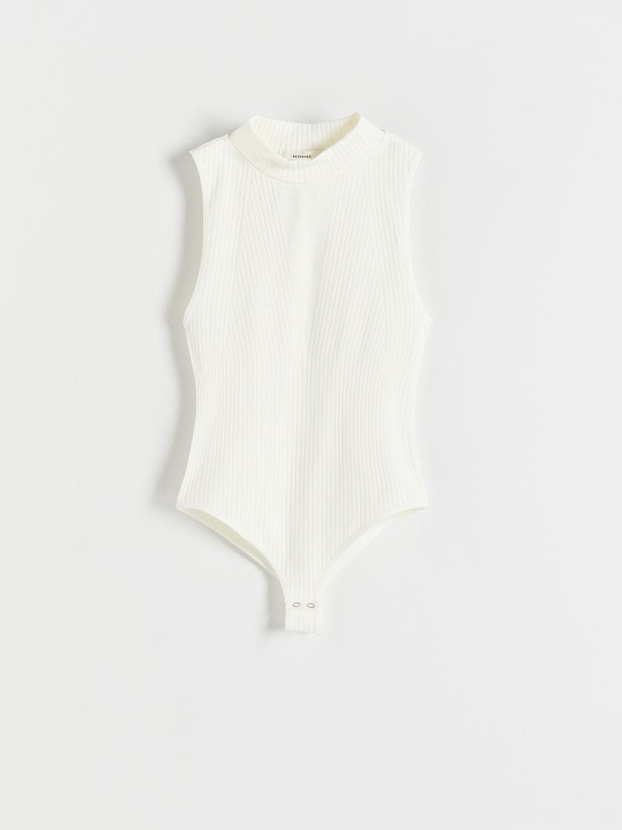 Slim fit bodi - krem - RESERVED - 4