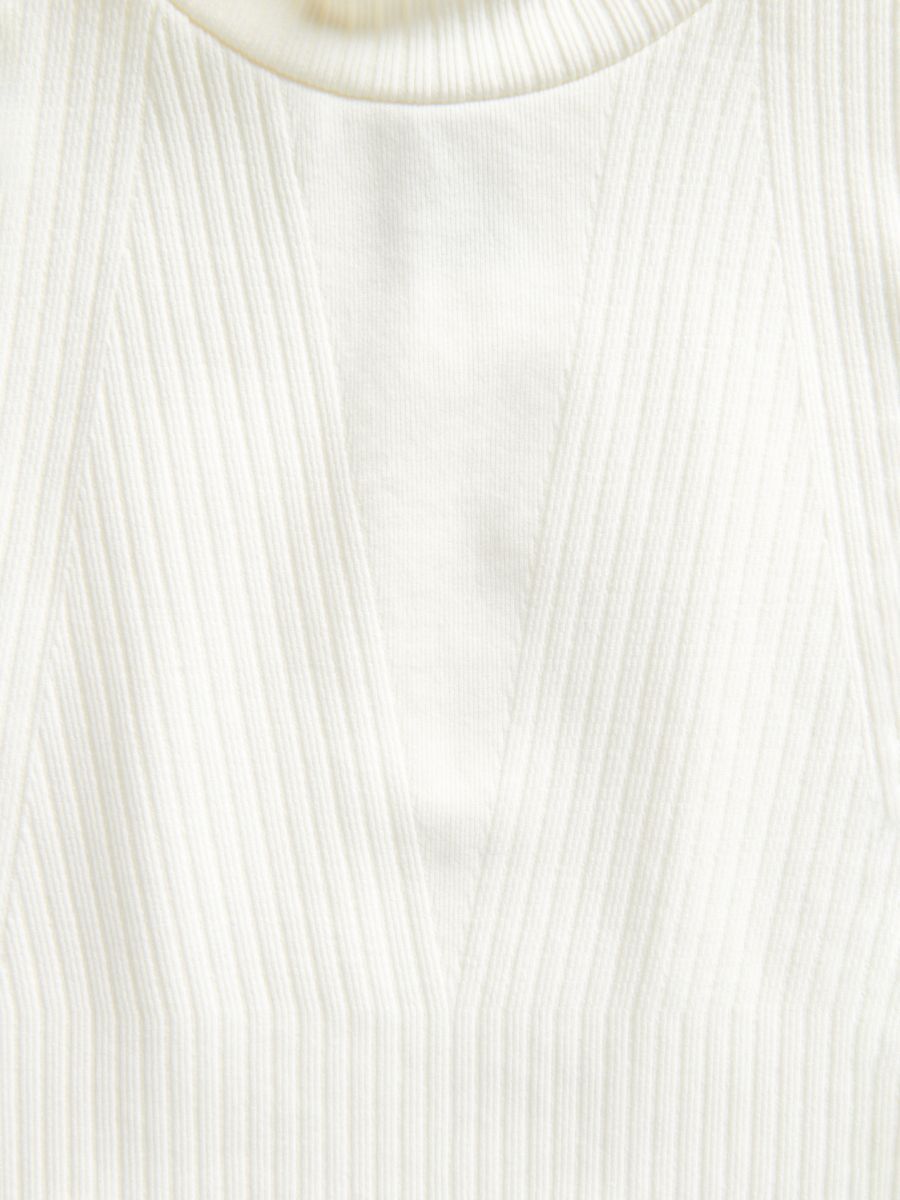 Slim fit bodi - krem - RESERVED - 5