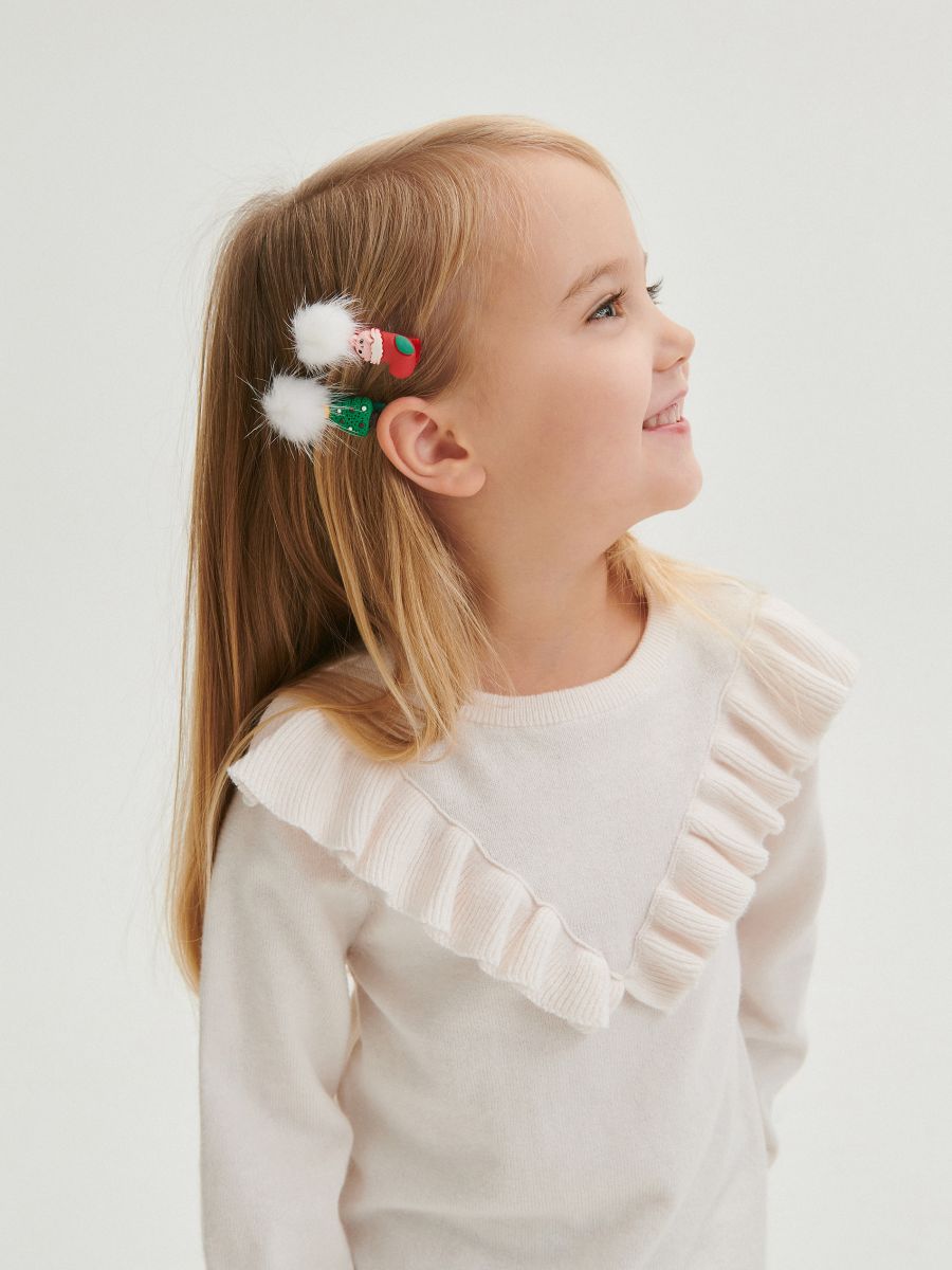 Jumper with peplum hem - cream - RESERVED - 4