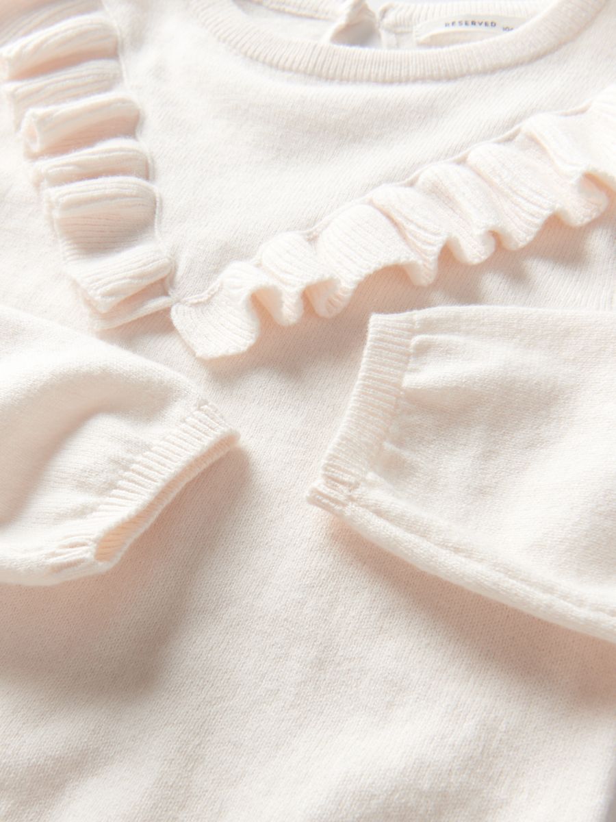 Jumper with peplum hem - cream - RESERVED - 5