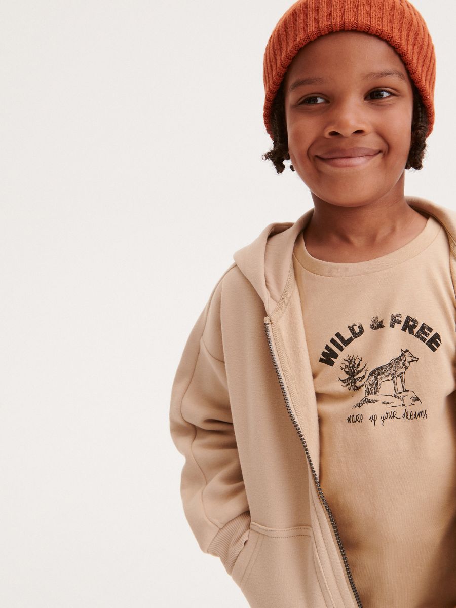 Zip up hoodie - beige - RESERVED - 4