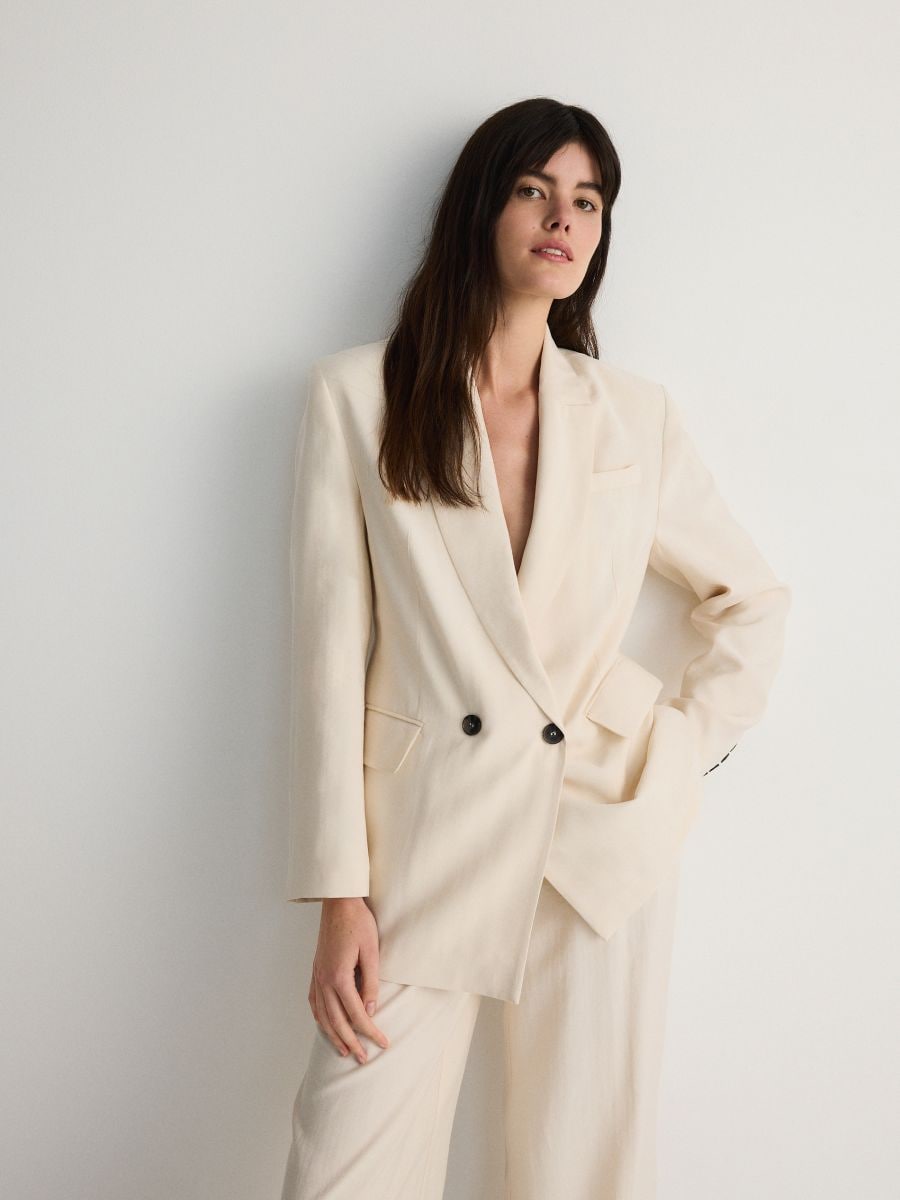 Modal rich double breasted blazer
