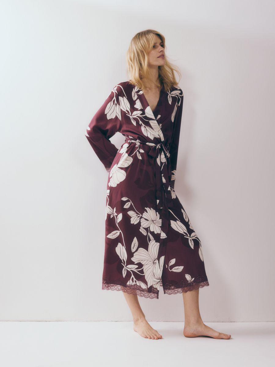 LADIES` DRESSING GOWN - mahagonpruun - RESERVED