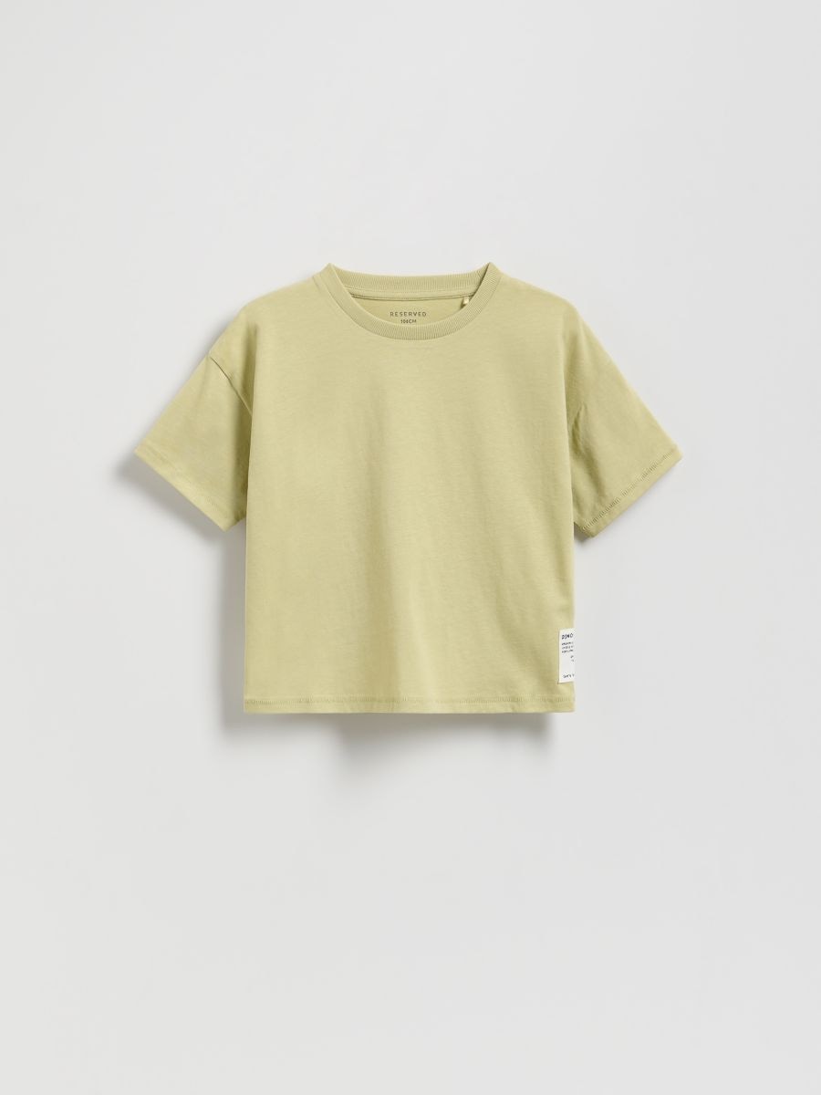 T-shirt z naszywką - zielony - RESERVED