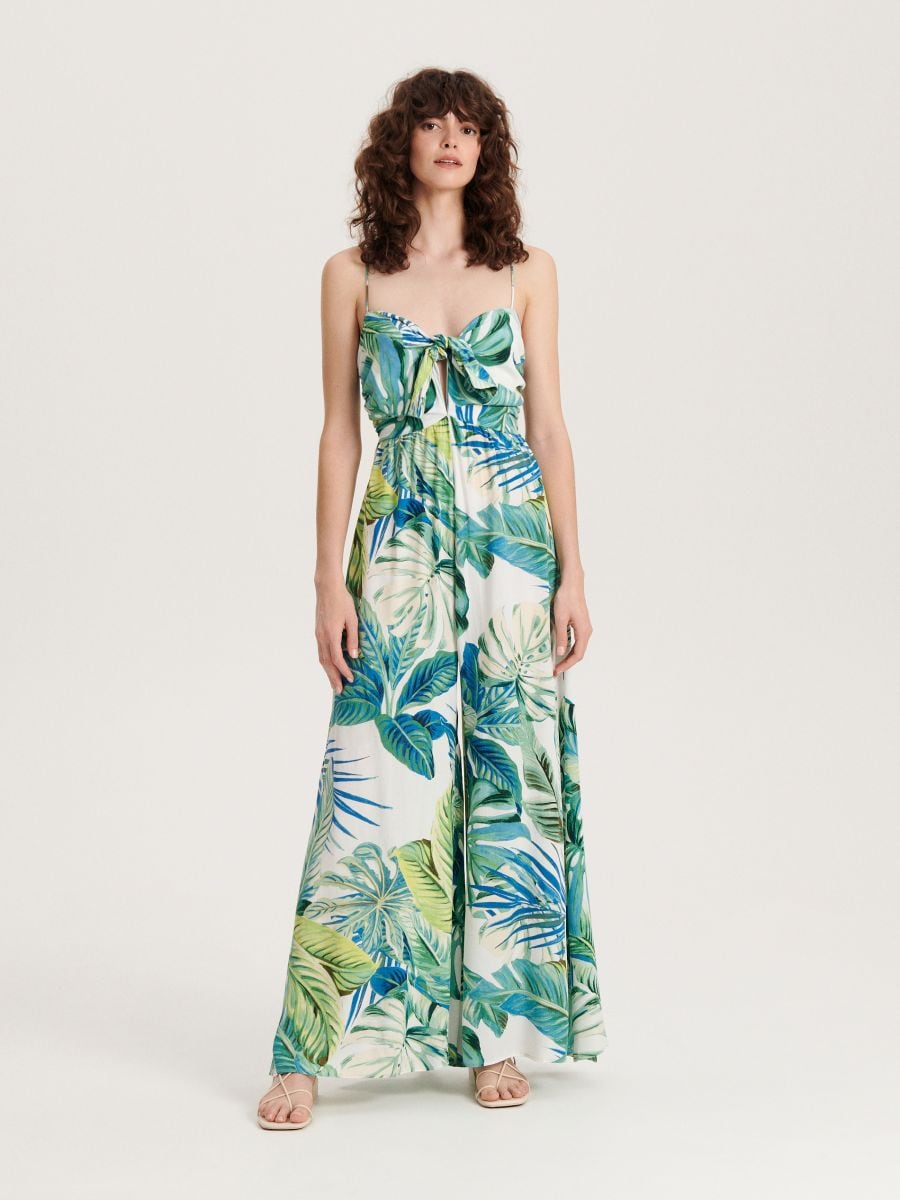 Patterned viscose jumpsuit - cream - RESERVED - 2
