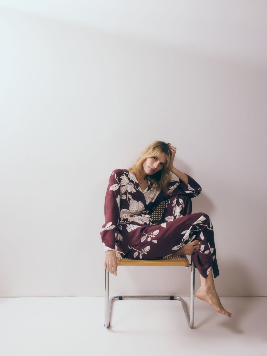 Two piece viscose pyjama set - mahogany - RESERVED - 5