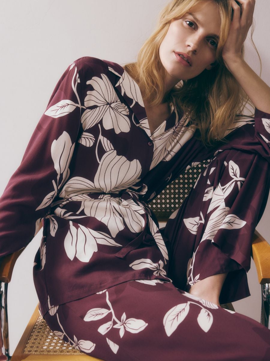 Two piece viscose pyjama set - mahogany - RESERVED - 3