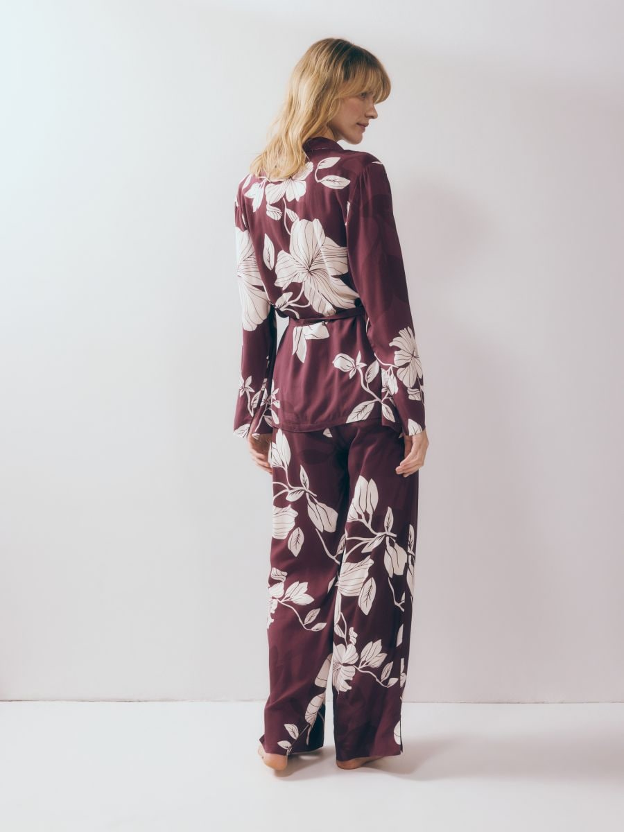 Two piece viscose pyjama set - mahogany - RESERVED - 4