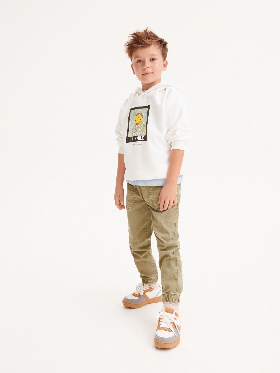 Oversize pulover SmileyWorld® - kremna - RESERVED
