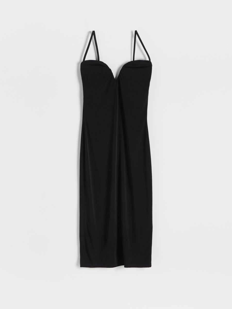 Vestito con parte superiore in stile corsetto - nero - RESERVED - 4