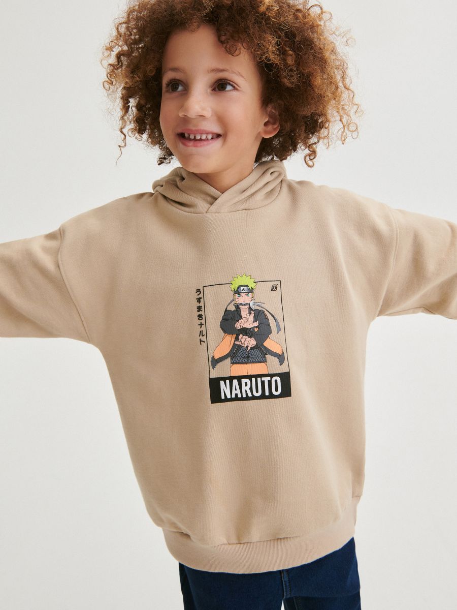Bluza oversize Naruto - beżowy - RESERVED