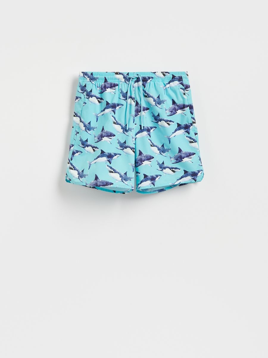 Mönstrade strandshorts - BLEK GRÖN - RESERVED