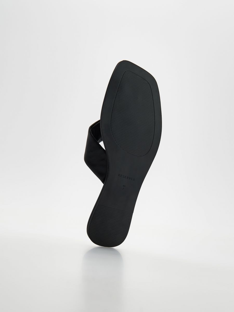 Leather flip flops - black - RESERVED - 5
