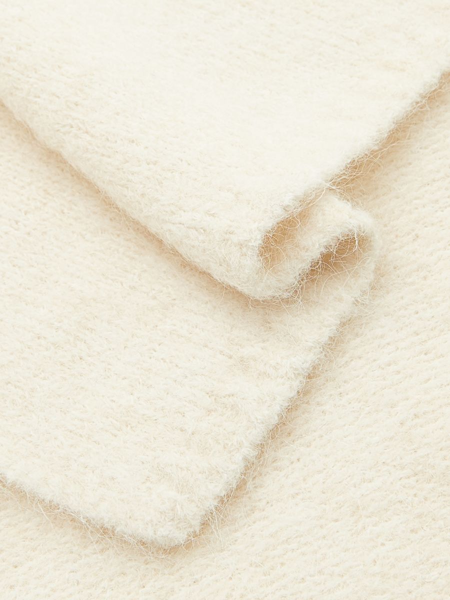 Scarf with wool blend - cream - RESERVED - 2