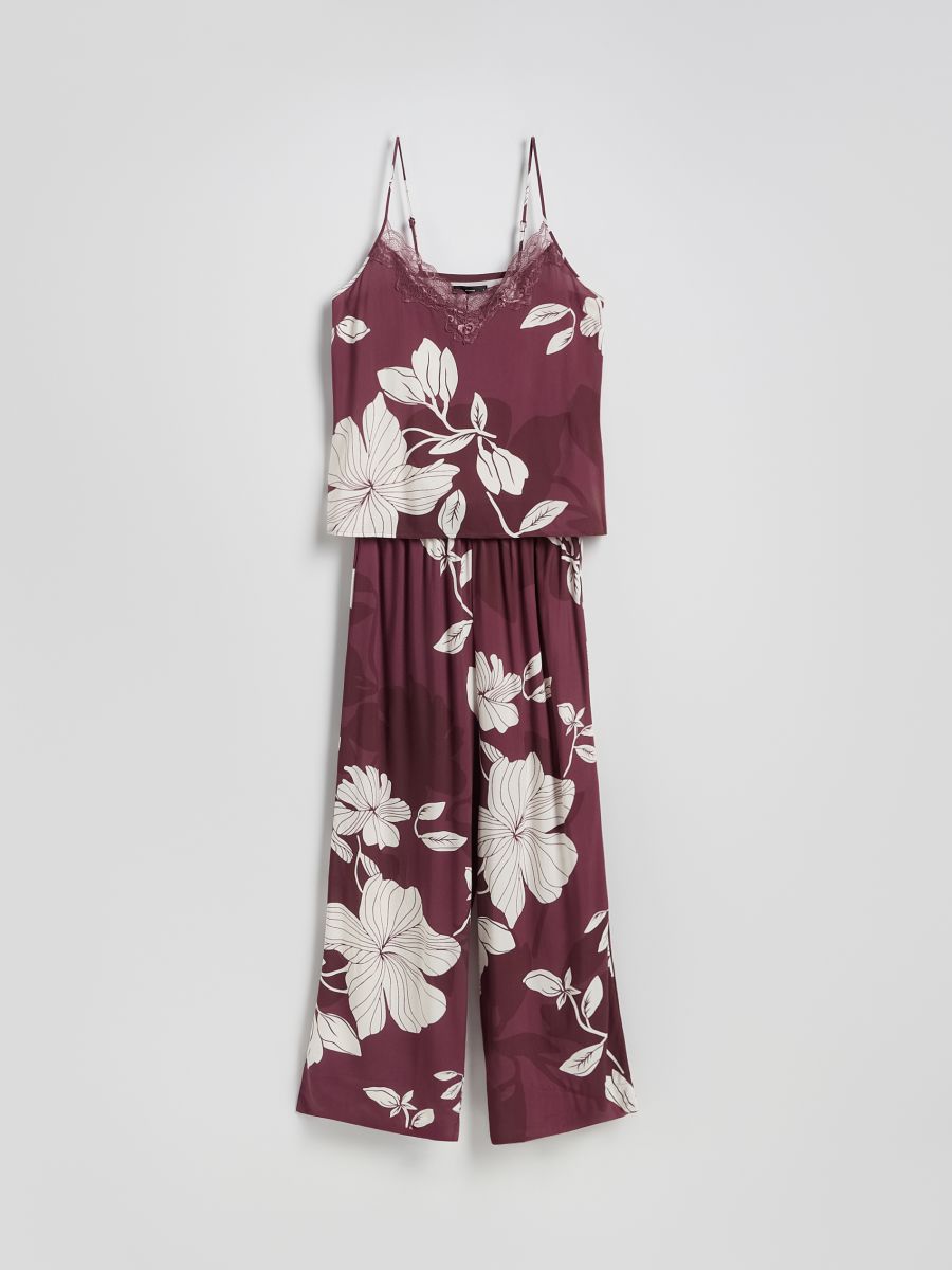 Two piece viscose pyjama set - mahogany - RESERVED - 6