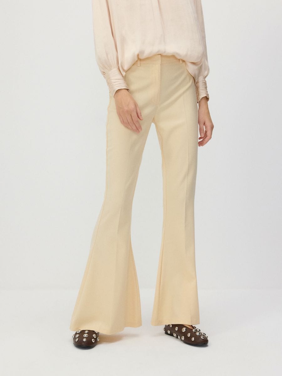 Flare pantalone  mešavinom vune - krem - RESERVED - 5