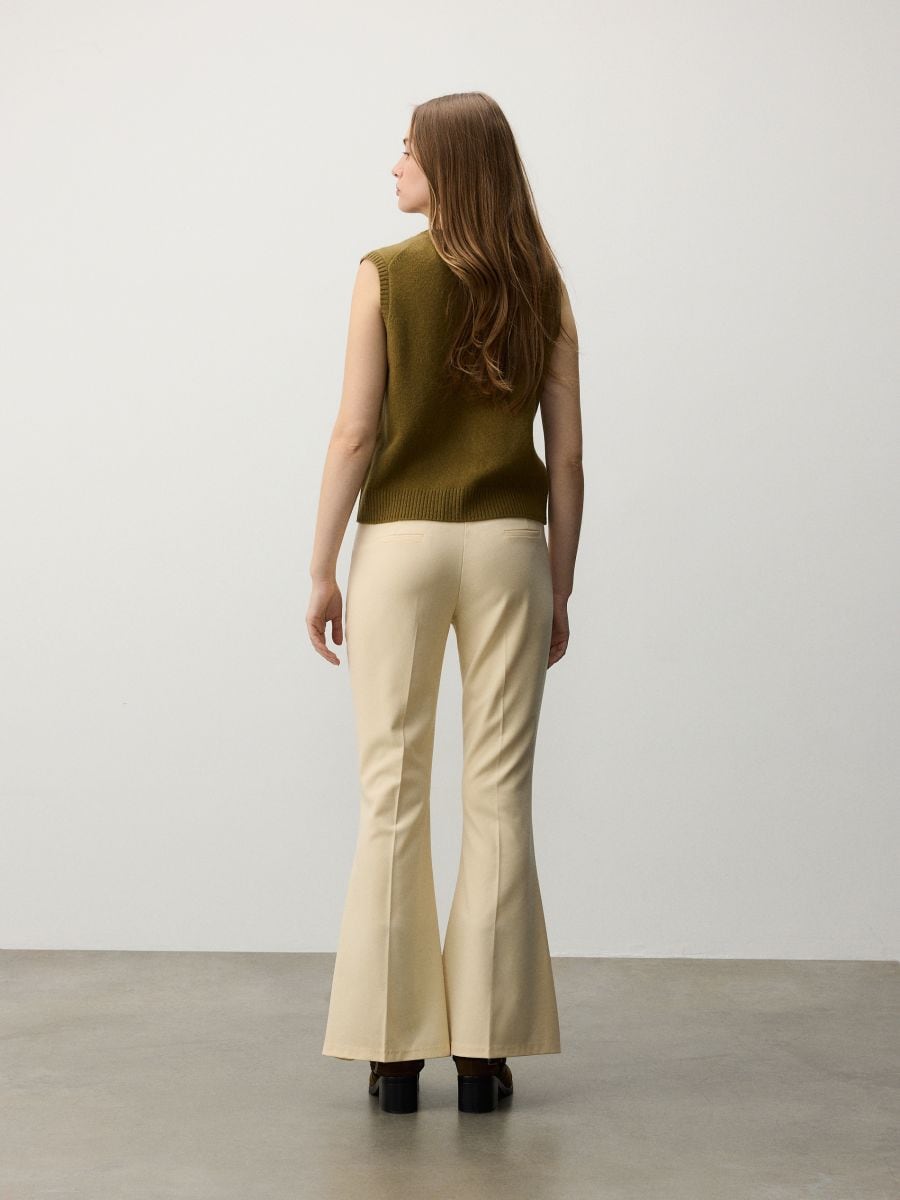Flare pantalone  mešavinom vune - krem - RESERVED - 3