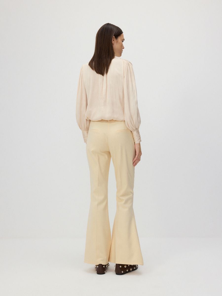 Flare pantalone  mešavinom vune - krem - RESERVED - 6