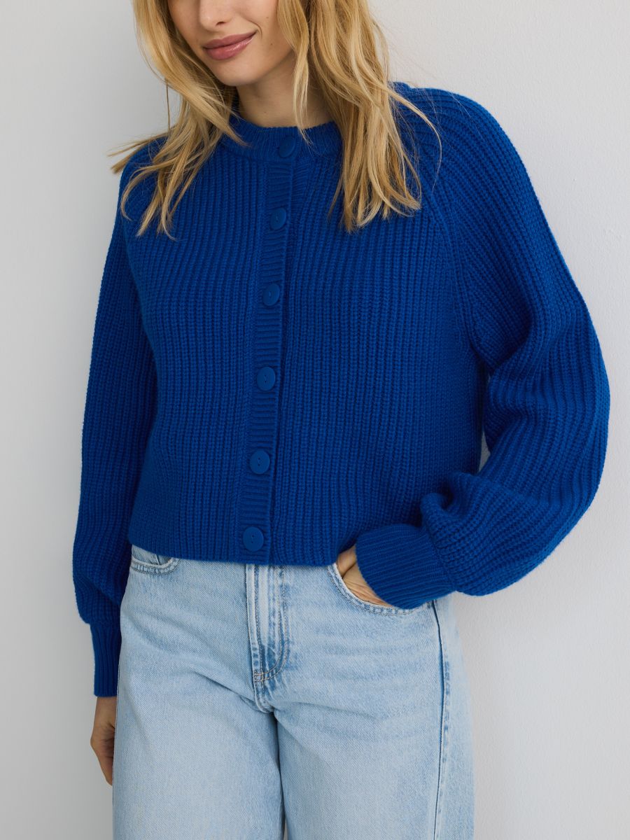 Cardigan with raglan sleeves - indigo - RESERVED - 2