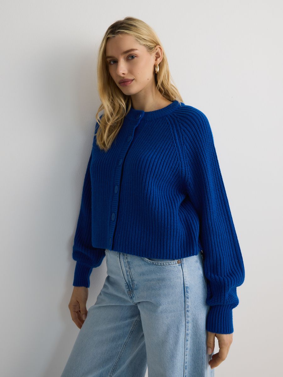 Cardigan with raglan sleeves - indigo - RESERVED - 3