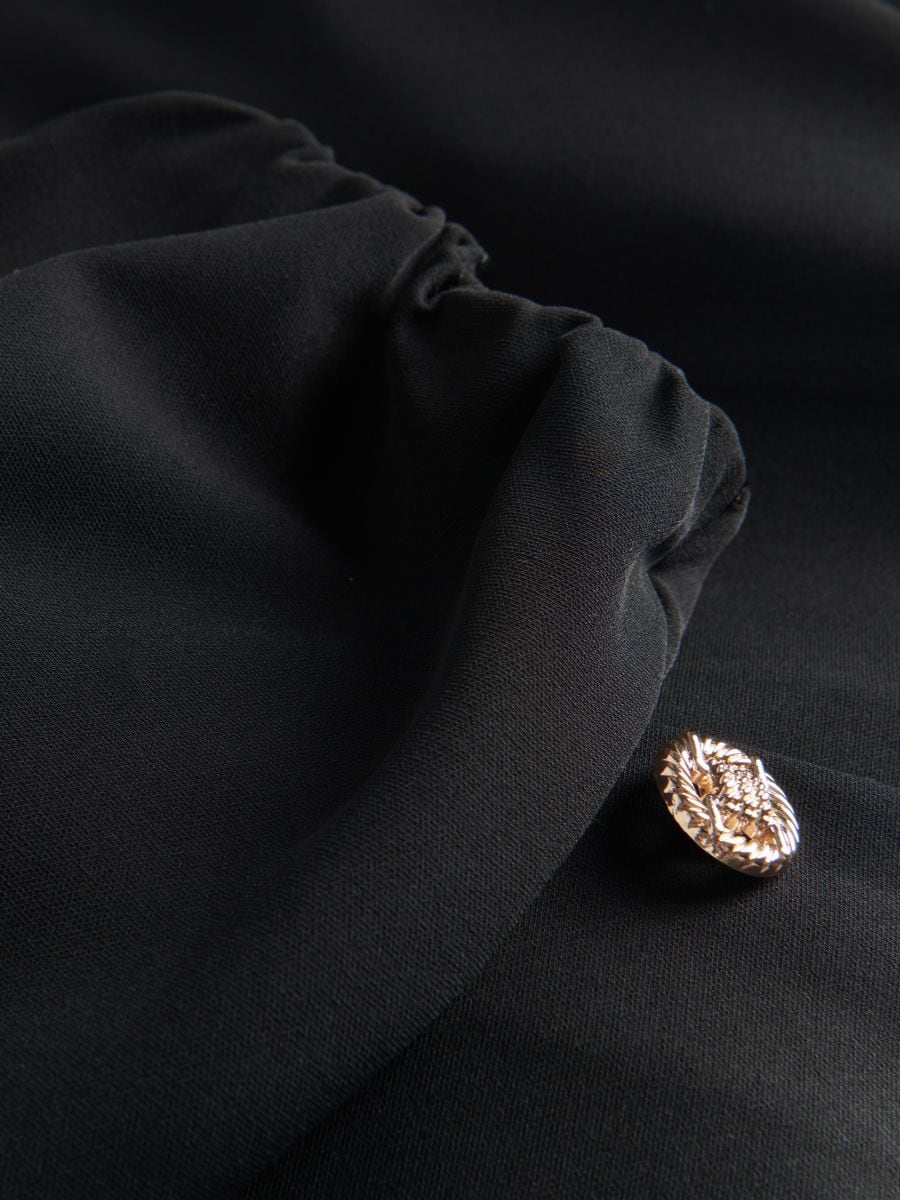 Mini dress with decorative buttons - black - RESERVED - 4