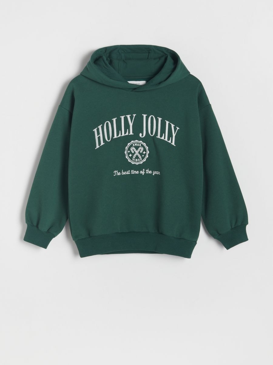 Christmas hoodie - steel green - RESERVED