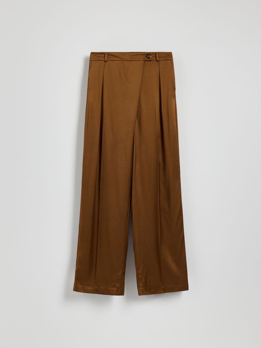 LADIES` TROUSERS - zlatno braon - RESERVED