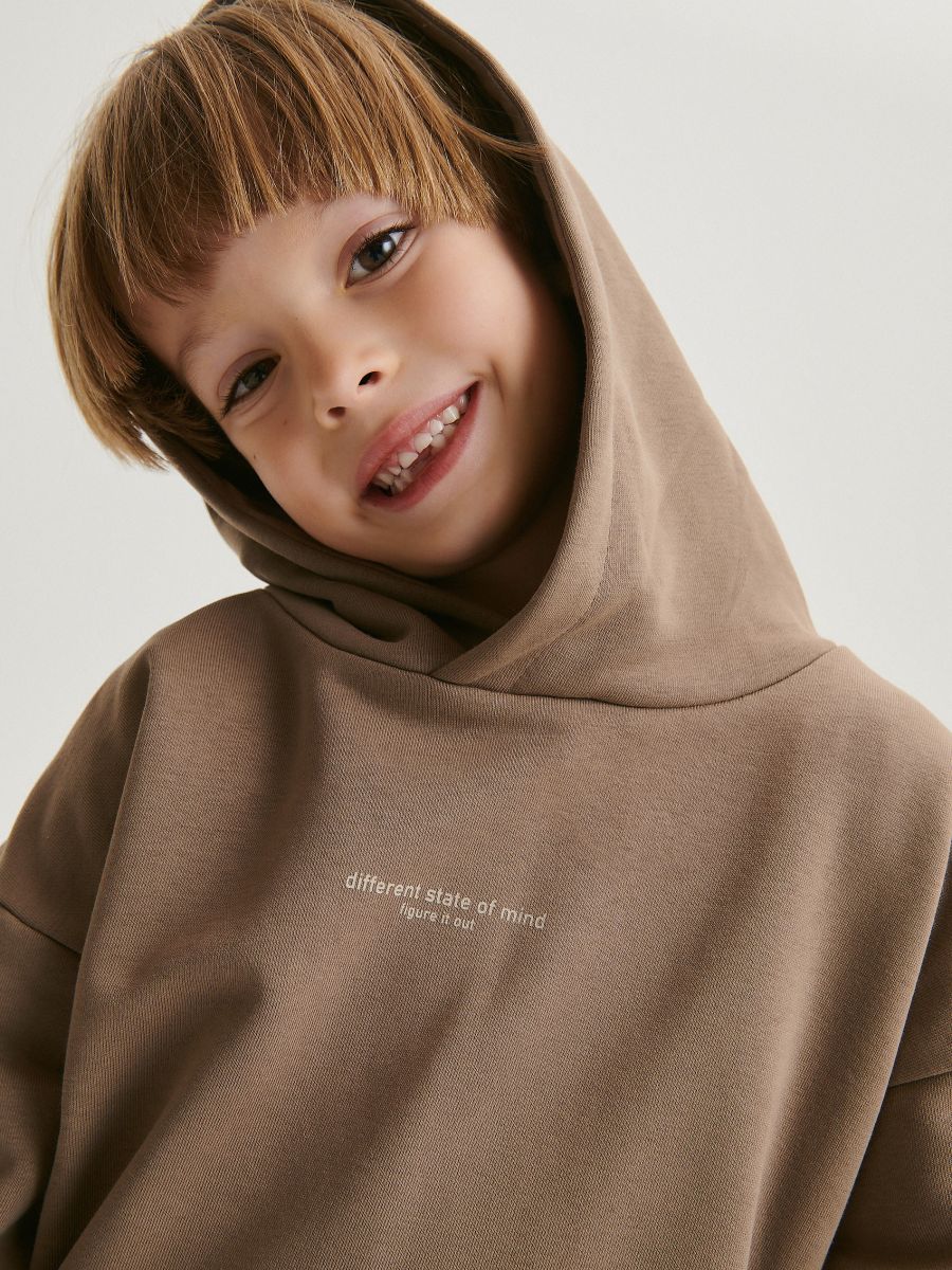 Felpa oversize con cappuccio - marrone - RESERVED - 5