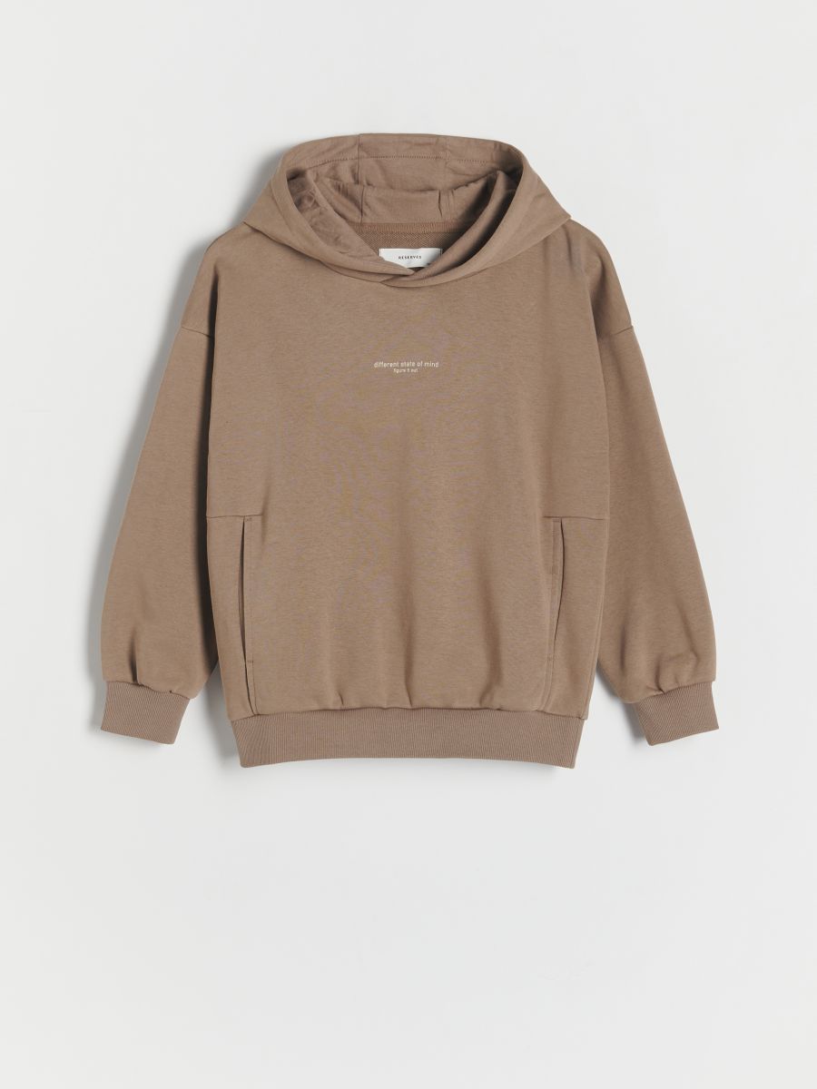 Felpa oversize con cappuccio - marrone - RESERVED - 2