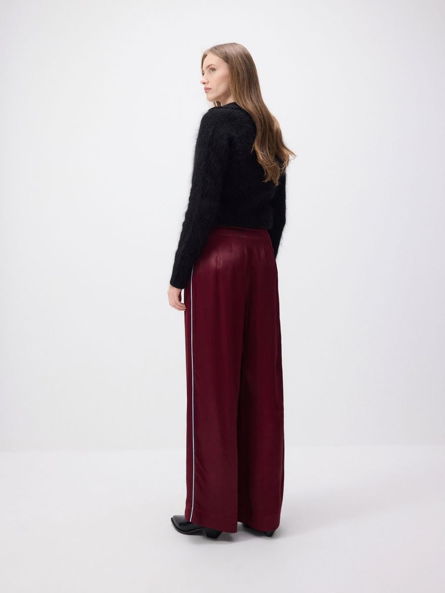 Wijde broek met zijstreep - burgundy - RESERVED - 3