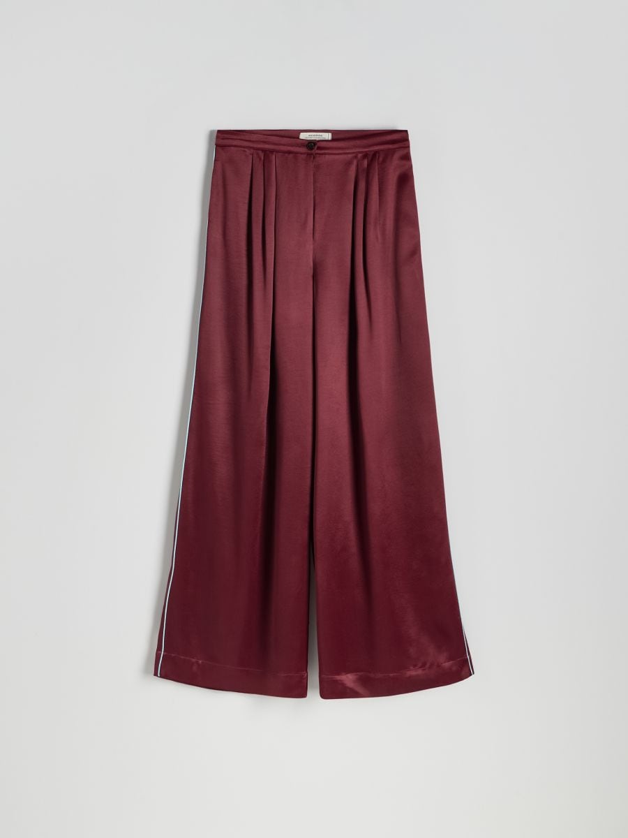 Wijde broek met zijstreep - burgundy - RESERVED - 4