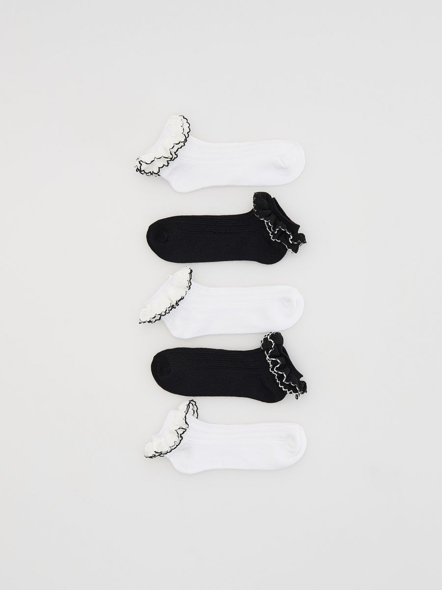 5er-Pack Baumwollspitzensocken - weiß - RESERVED