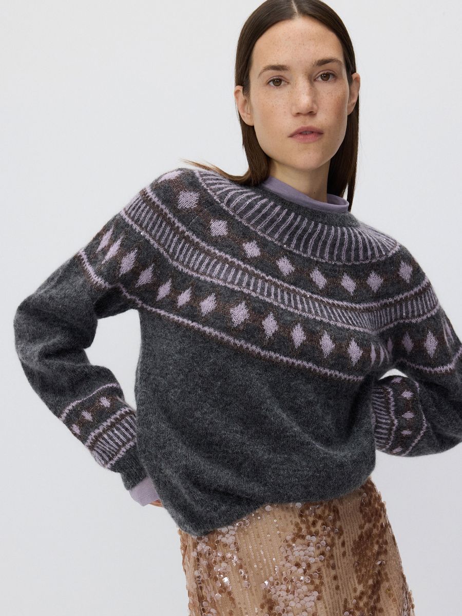 LADIES` SWEATER - multicolor - RESERVED - 3
