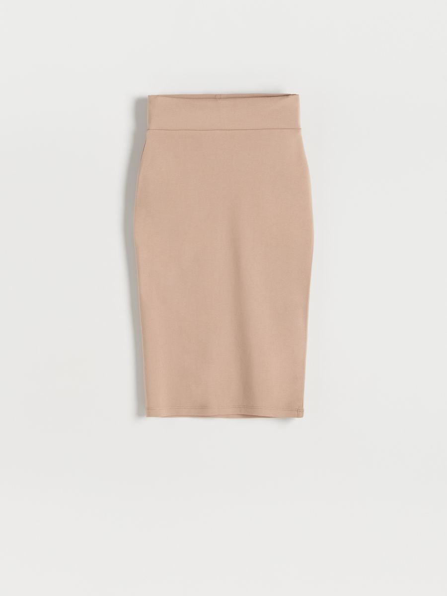 Jupe midi ajustée - Beige - RESERVED - 4
