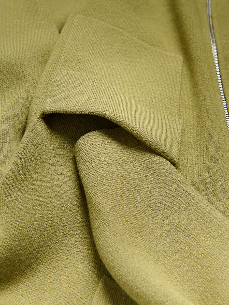 Button-up cardigan with collar - yellow green - RESERVED - 7